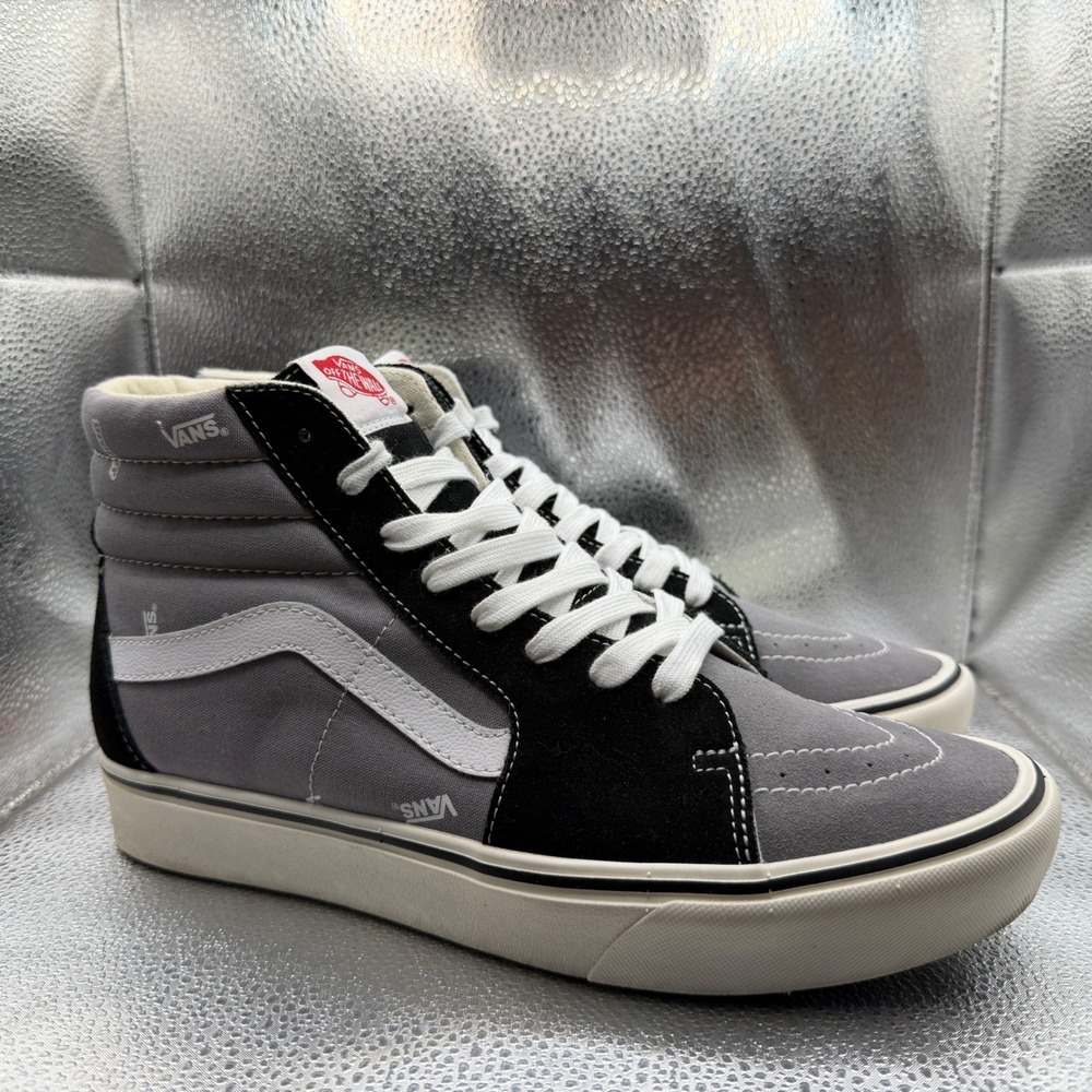 Size 11 Proper x Vans Sk8-Hi Sneakers Mens Grey Excellent Logo Print Skate Shoes
